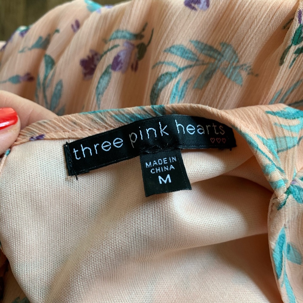 THREE PINK HEARTS FLORAL DRESS - Picture 5 of 8